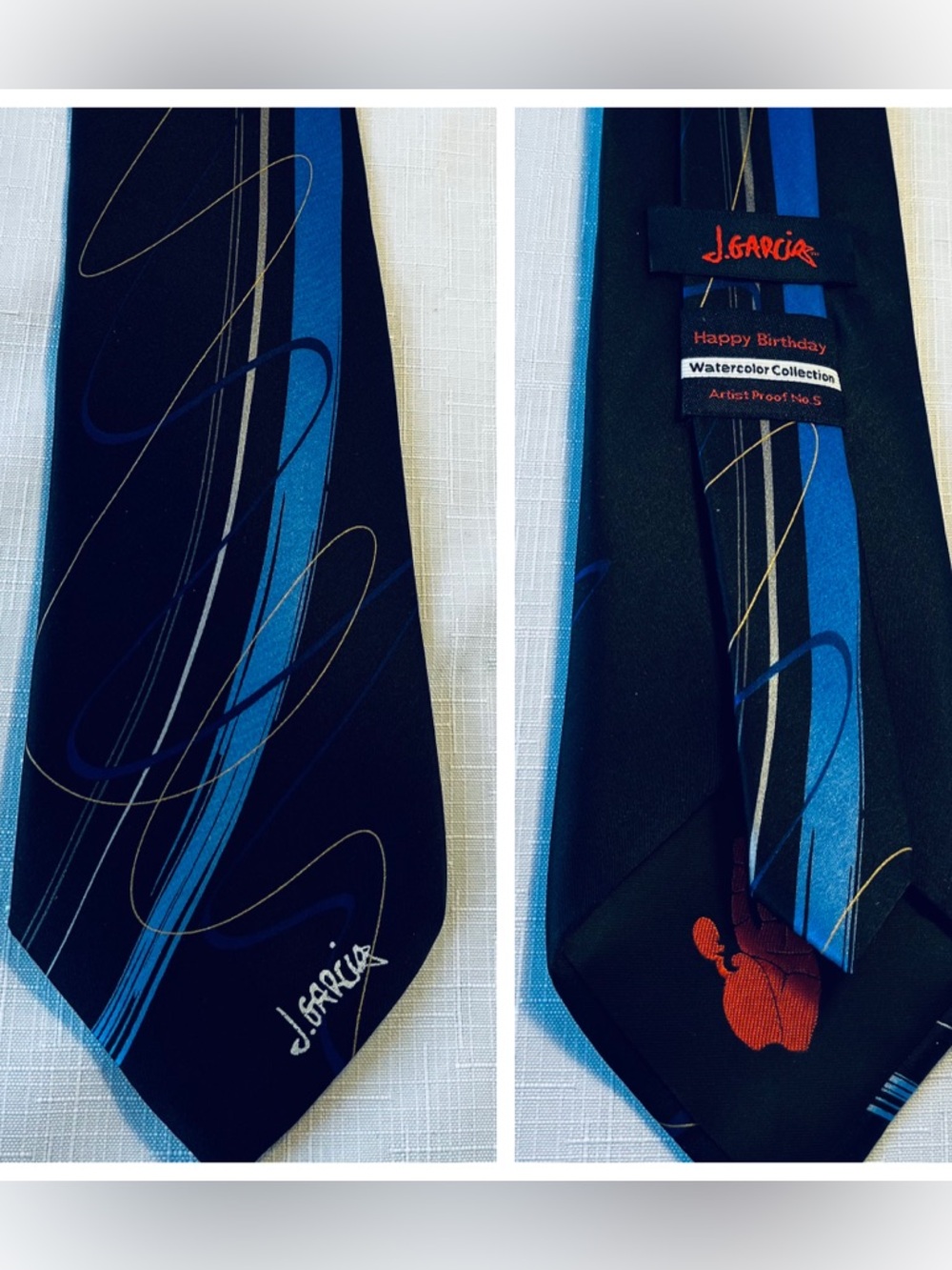 J. Garcia Silk Tie from the Happy Birthday Watercolor Collection, No 5